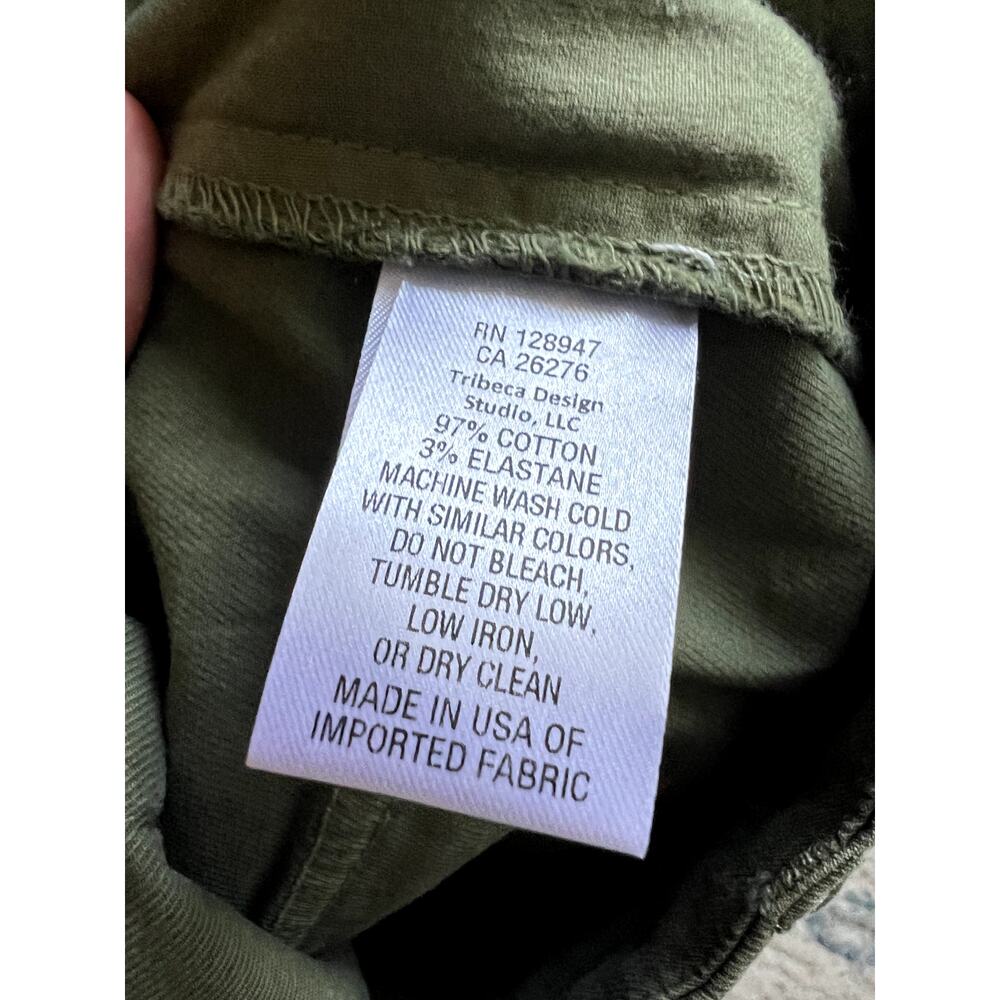 Nili Lotan Paris Pants Camo Green Cotton Size 00 New - Picture 9 of 9